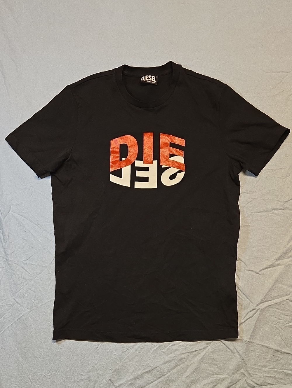 Diesel T Diego Cuty Black Spellout Logo Crewneck T-Shirt